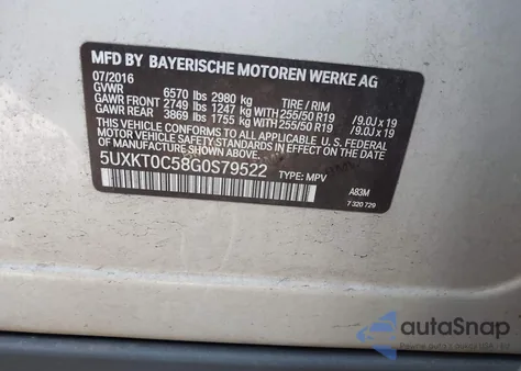 2016 BMW X5 Edrive xDrive40E из США, поврежденный, VIN 5UXKT0C58G0S79522